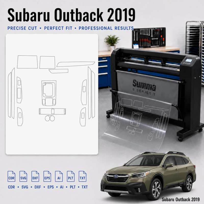 Subaru Outback 2019 Innenraum PPF- & Folien-Schneidevorlage