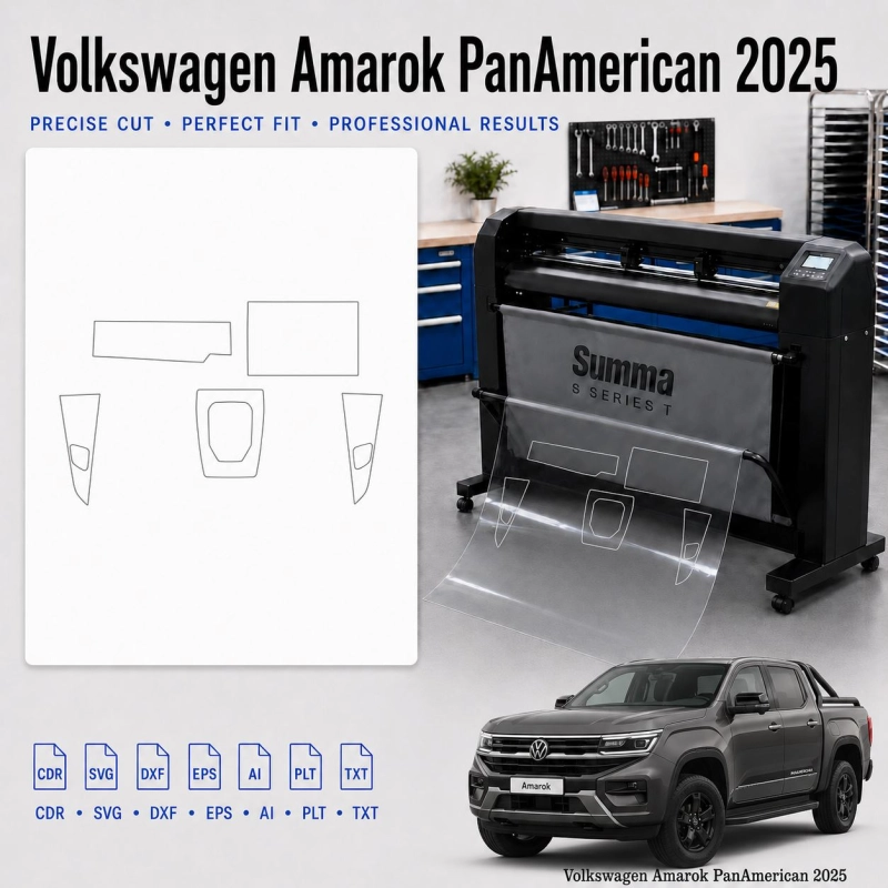 Volkswagen Amarok Panamericana 2025 Innenraum PPF- & Folien-Schneidevorlage