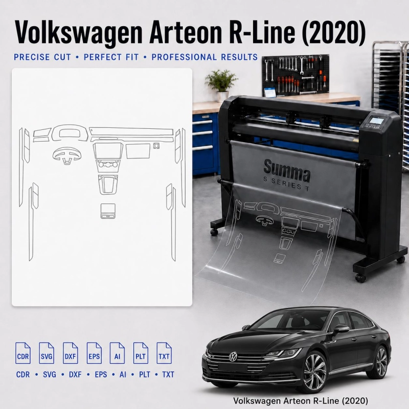 Volkswagen Arteon R Line 2020 Innenraum PPF- & Folien-Schneidevorlage