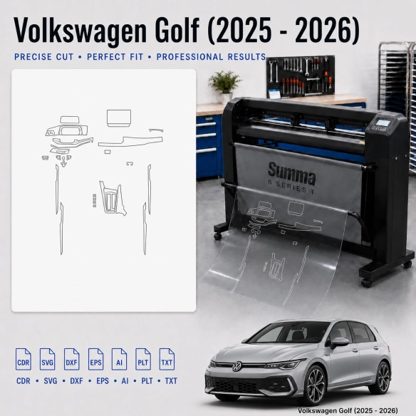Volkswagen Golf 2025 2026 Innenraum PPF- & Folien-Schneidevorlage