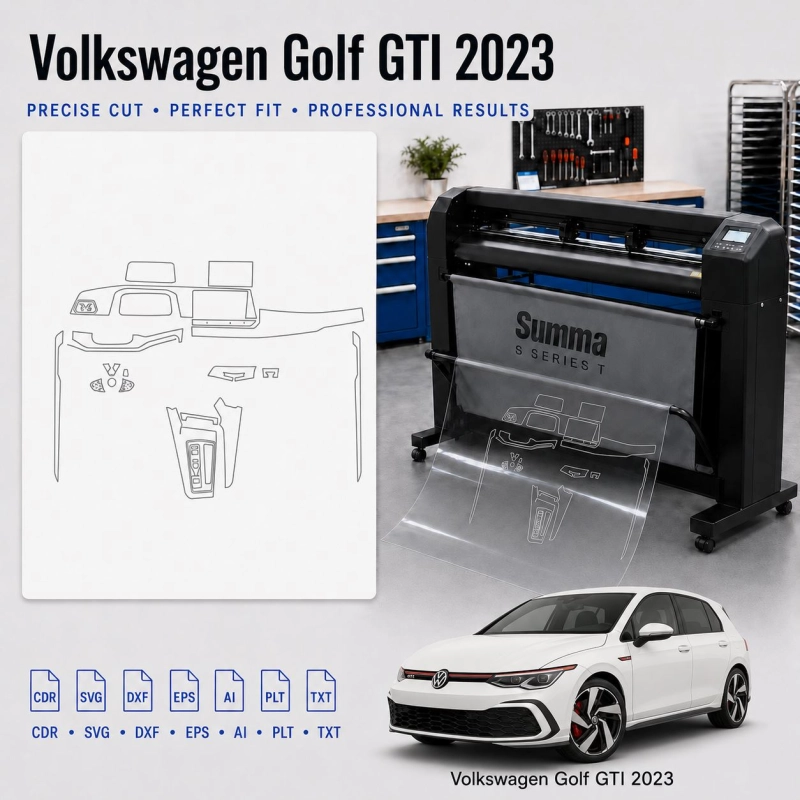 Volkswagen Golf Gti 2023 Innenraum PPF- & Folien-Schneidevorlage