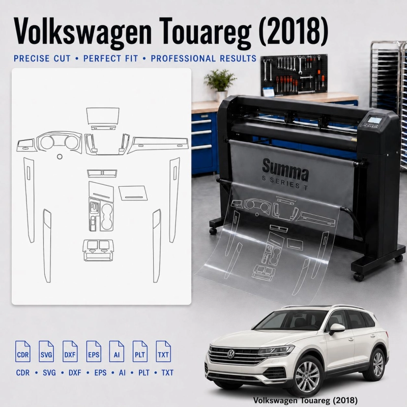 Volkswagen Touareg 2018 Innenraum PPF- & Folien-Schneidevorlage