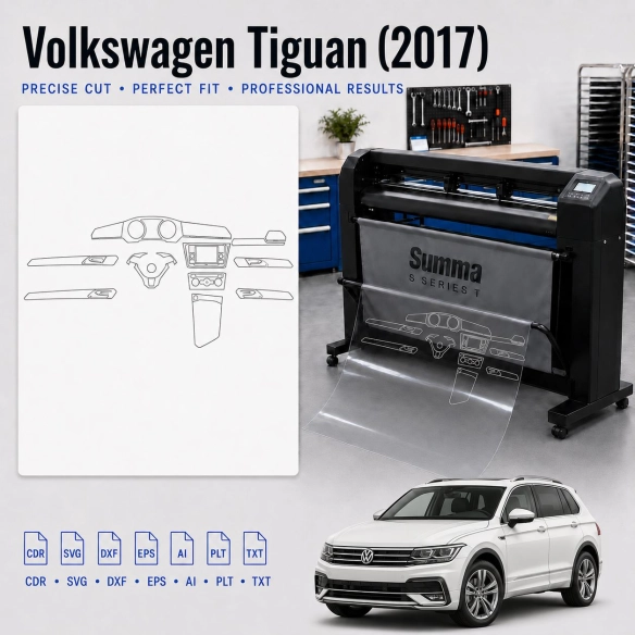 Volkswagen Tiguan 2017 Innenraum PPF- & Folien-Schneidevorlage