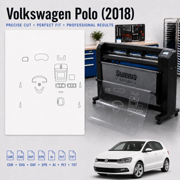 Volkswagen Polo 2018 Innenraum PPF- & Folien-Schneidevorlage