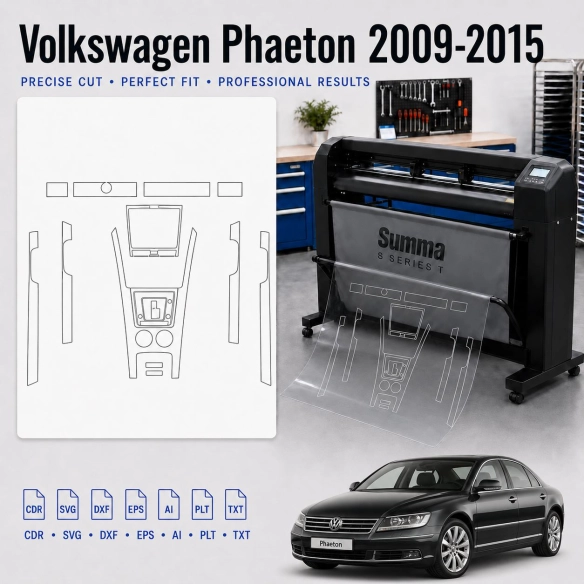 Volkswagen Phaeton 2009 2015 Innenraum PPF- & Folien-Schneidevorlage