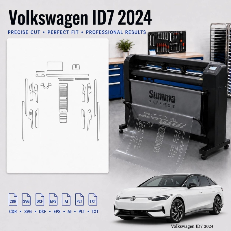 Volkswagen Id7 2024 Innenraum PPF- & Folien-Schneidevorlage