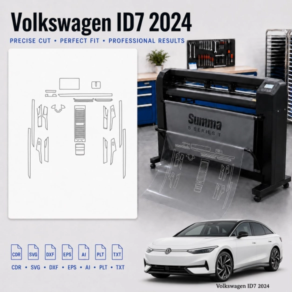 Volkswagen Id7 2024 Innenraum PPF- & Folien-Schneidevorlage