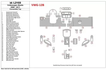 Volkswagen Beetle 2006-2011 Voll Satz, fits (Cabrio) BD innenausstattung armaturendekor cockpit dekor
