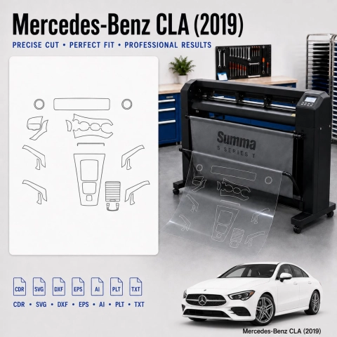 Mercedes Benz Cla 2019 Innenraum PPF- & Folien-Schneidevorlage