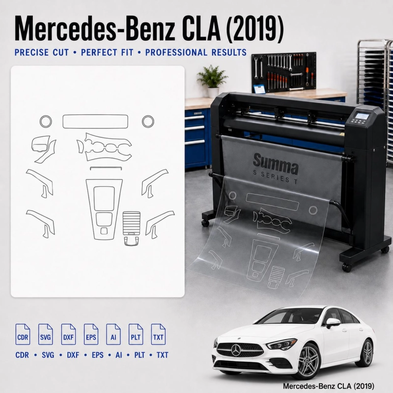 Mercedes Benz Cla 2019 Innenraum PPF- & Folien-Schneidevorlage