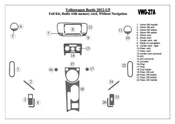 Volkswagen Beetle 2012-UP Voll Satz, Audio SD Card, Without NAVI BD innenausstattung armaturendekor cockpit dekor