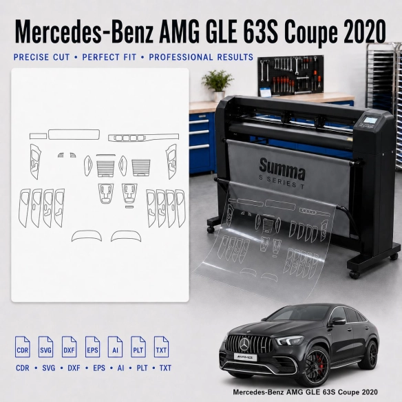 Mercedes Benz Amg GLE 63S Coupe 2020 Innenraum PPF- & Folien-Schneidevorlage