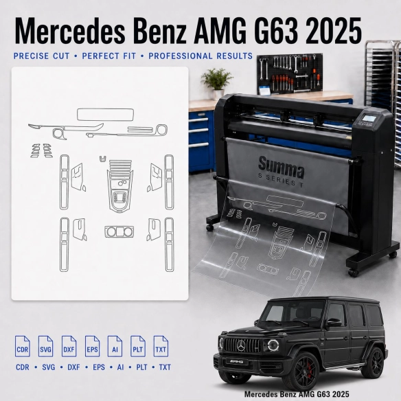 Mercedes Benz Amg G63 2025 Innenraum PPF- & Folien-Schneidevorlage