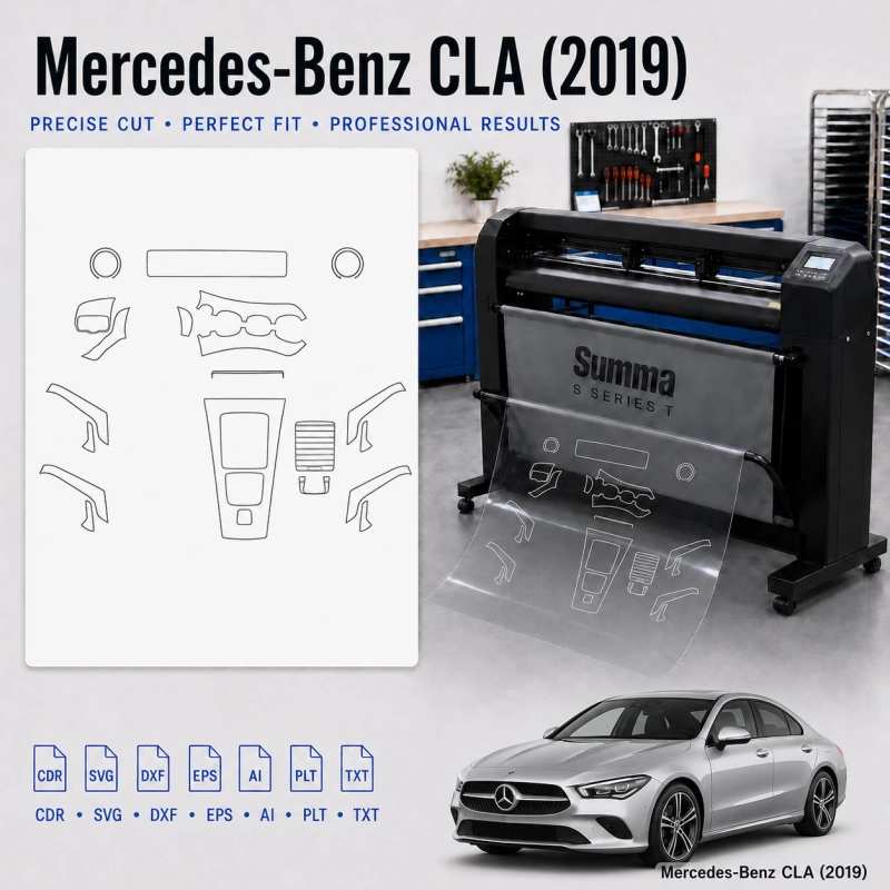 Mercedes Benz A Class 2019 Innenraum PPF- & Folien-Schneidevorlage