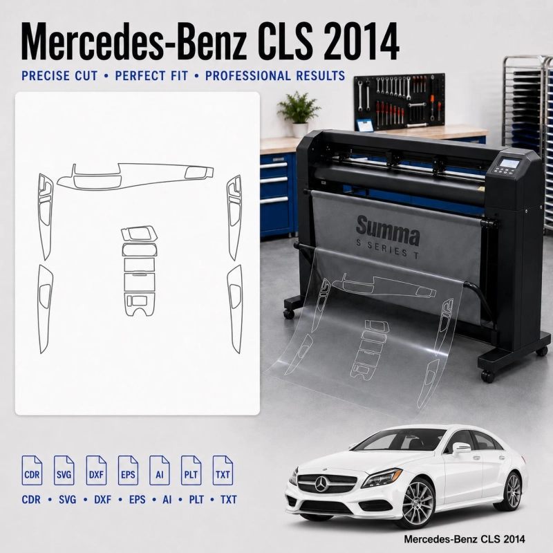 Mercedes Benz CLS 2014 Innenraum PPF- & Folien-Schneidevorlage