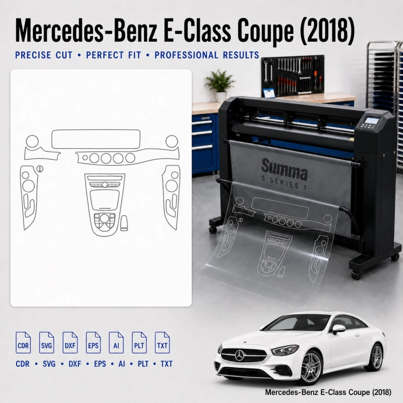 Mercedes Benz E Class Coupe 2018 Innenraum PPF- & Folien-Schneidevorlage