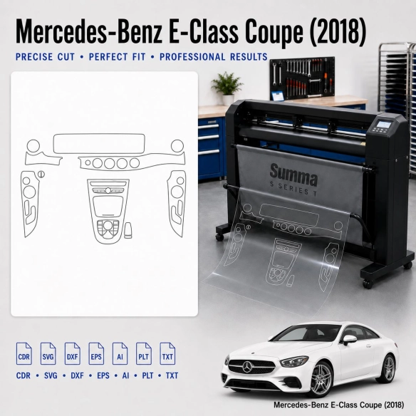 Mercedes Benz E Class Coupe 2018 Innenraum PPF- & Folien-Schneidevorlage
