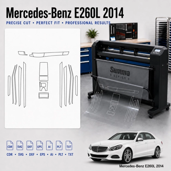 Mercedes Benz E260l 2014 Innenraum PPF- & Folien-Schneidevorlage