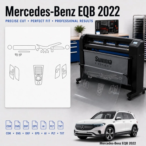 Mercedes Benz Eqb 2022 Innenraum PPF- & Folien-Schneidevorlage