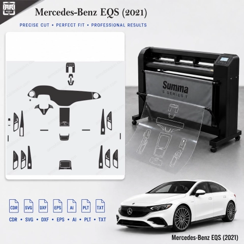 Mercedes Benz Eqs 2021 Innenraum PPF- & Folien-Schneidevorlage