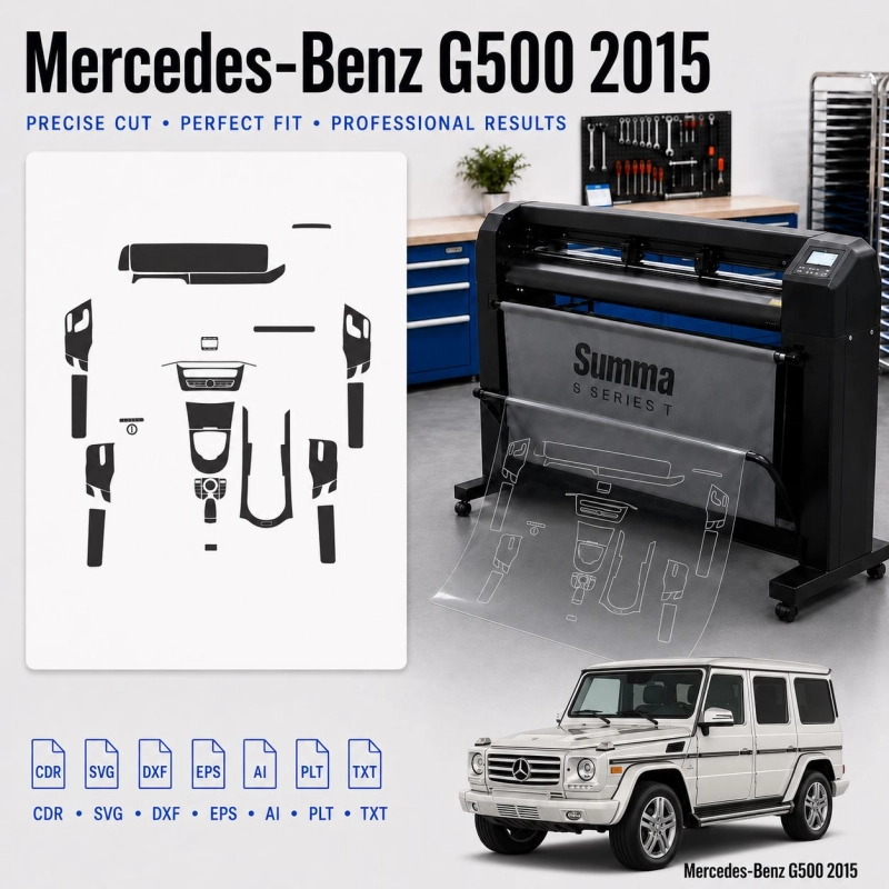 Mercedes Benz G Class 2018 Innenraum PPF- & Folien-Schneidevorlage