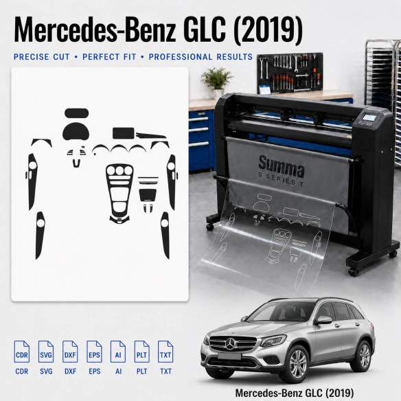 Mercedes Benz GLC 2019 Innenraum PPF- & Folien-Schneidevorlage