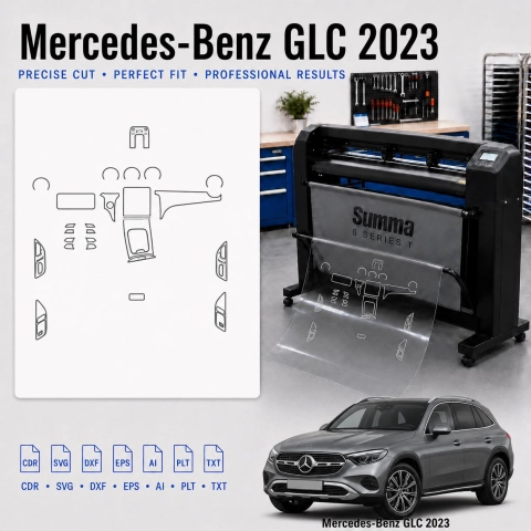 Mercedes Benz GLC 2023 Innenraum PPF- & Folien-Schneidevorlage