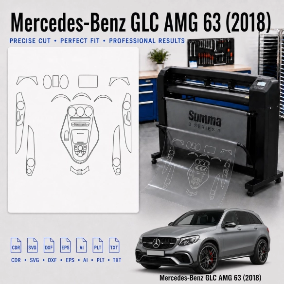 Mercedes Benz GLC Amg 63 2018 Innenraum PPF- & Folien-Schneidevorlage