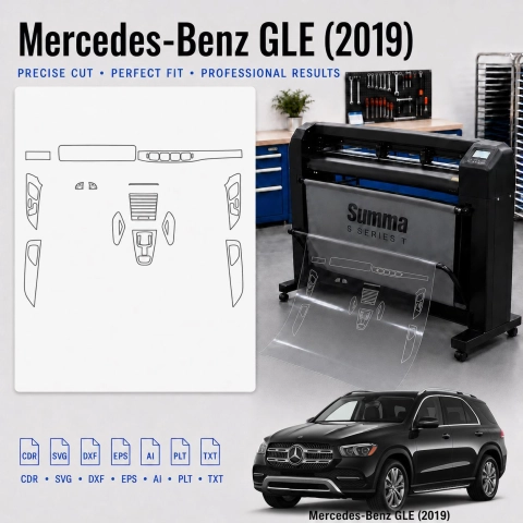 Mercedes Benz GLE 2019 Innenraum PPF- & Folien-Schneidevorlage