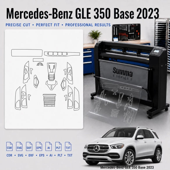 Mercedes Benz GLE 350 Base 2023 Innenraum PPF- & Folien-Schneidevorlage
