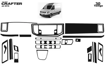 Volkswagen Crafter 2019 Mittelkonsole Armaturendekor Cockpit Dekor 30 -Teile