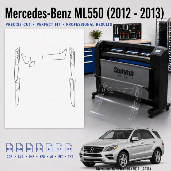 Mercedes Benz Ml550 2012 2013 Innenraum PPF- & Folien-Schneidevorlage