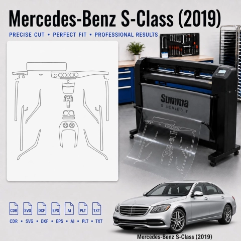 Mercedes Benz S Class 2019 Innenraum PPF- & Folien-Schneidevorlage