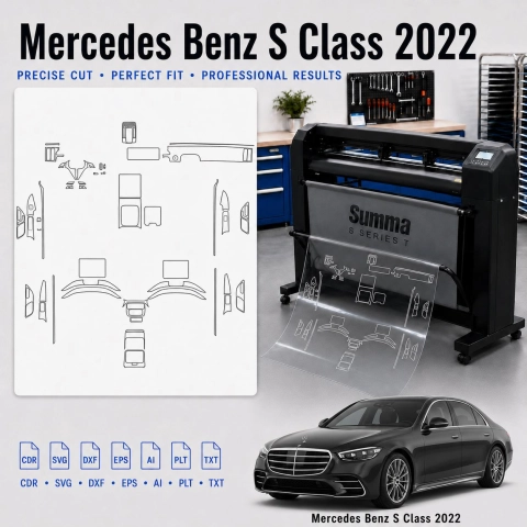 Mercedes Benz S Class 2022 Innenraum PPF- & Folien-Schneidevorlage