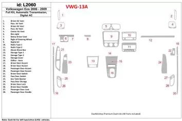 Volkswagen EOS 2006-UP Voll Satz, Automatic Gear BD innenausstattung armaturendekor cockpit dekor