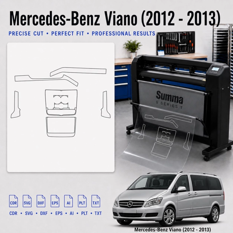 Mercedes Benz Viano 2012 2013 Innenraum PPF- & Folien-Schneidevorlage