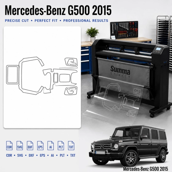 Mercedes Benz G500 2015 Innenraum PPF- & Folien-Schneidevorlage