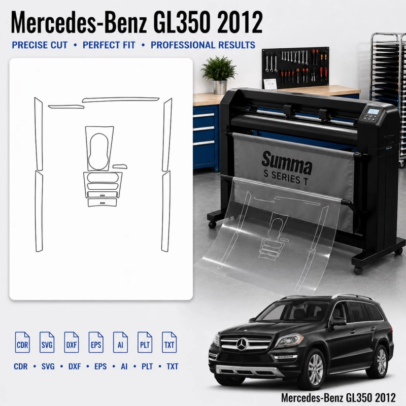 Mercedes Benz Gl350 2012 Innenraum PPF- & Folien-Schneidevorlage