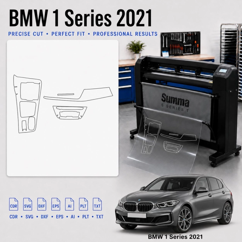BMW 1 Series 2021 Innenraum PPF- & Folien-Schneidevorlage