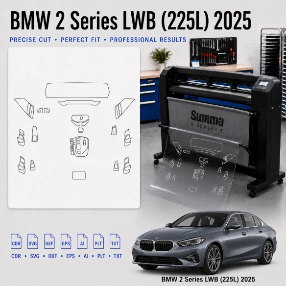 BMW 2 Series Lwb 225L 2025 Innenraum PPF- & Folien-Schneidevorlage