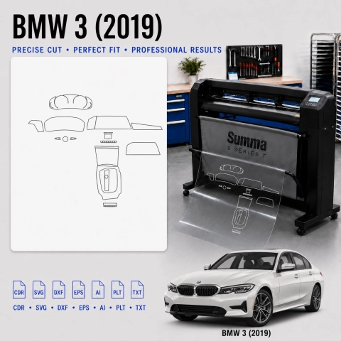 BMW 3 2019 Innenraum PPF- & Folien-Schneidevorlage