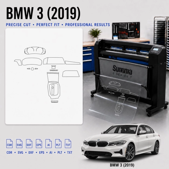 BMW 3 2019 Innenraum PPF- & Folien-Schneidevorlage