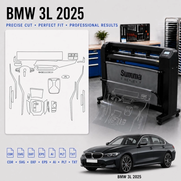 BMW 3 Series Lwb Sport 2025 Innenraum PPF- & Folien-Schneidevorlage