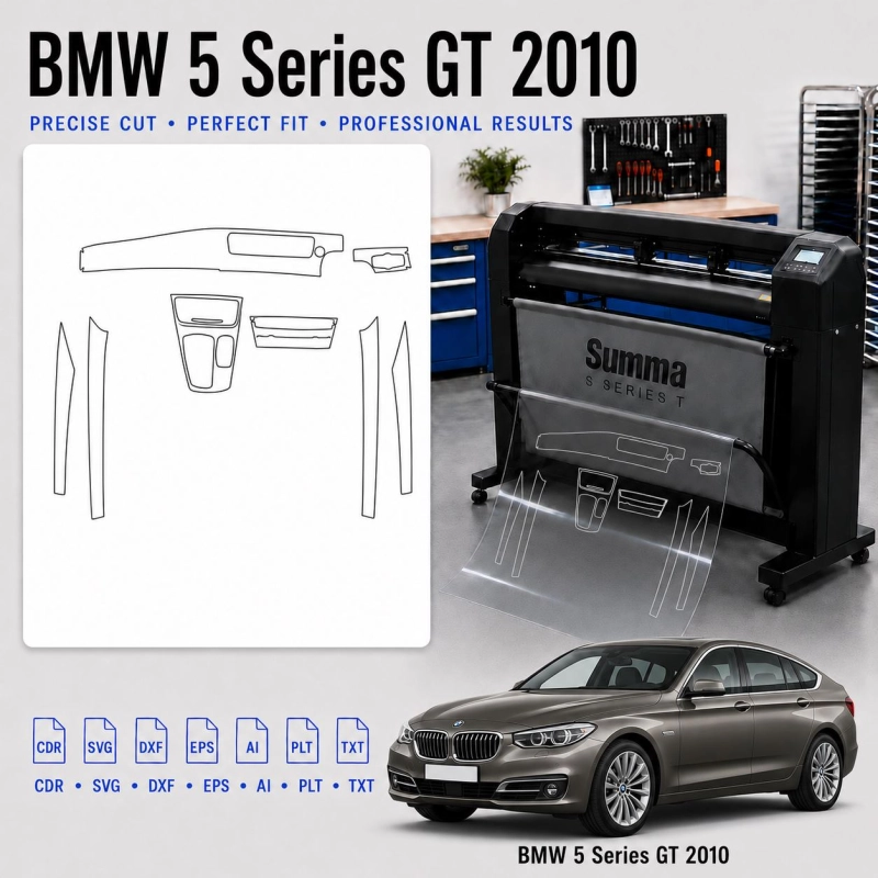BMW 5 Series GT 2010 Innenraum PPF- & Folien-Schneidevorlage