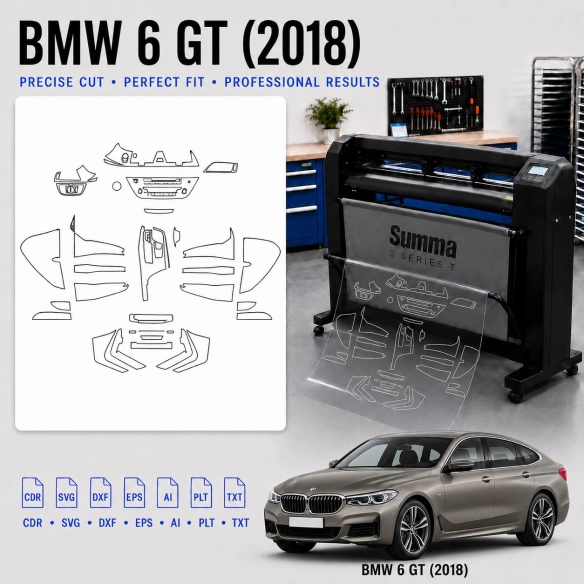 BMW 6 GT 2018 Innenraum PPF- & Folien-Schneidevorlage