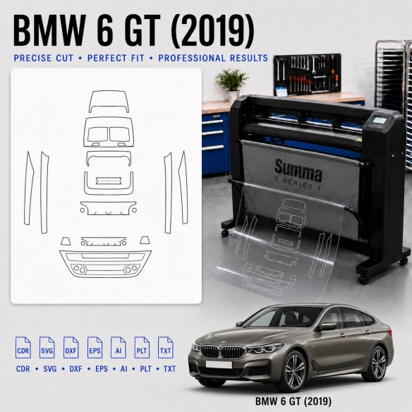 BMW 6 GT 2019 Innenraum PPF- & Folien-Schneidevorlage