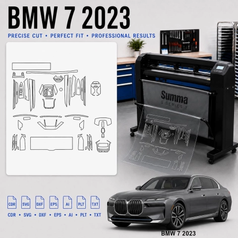 BMW 7 2023 Innenraum PPF- & Folien-Schneidevorlage