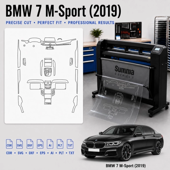 BMW 7 M Sport 2019 Innenraum PPF- & Folien-Schneidevorlage