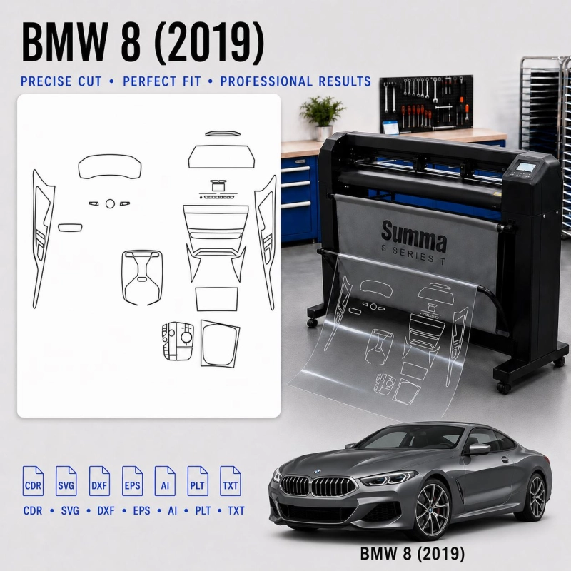 BMW 8 2019 Innenraum PPF- & Folien-Schneidevorlage