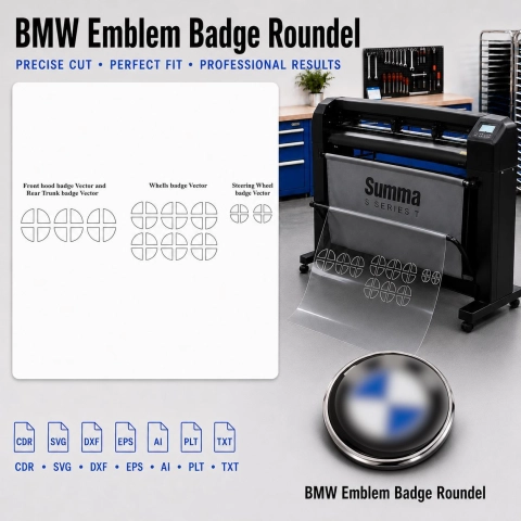 BMW Emblem Badge Roundel Template Vector Innenraum PPF- & Folien-Schneidevorlage